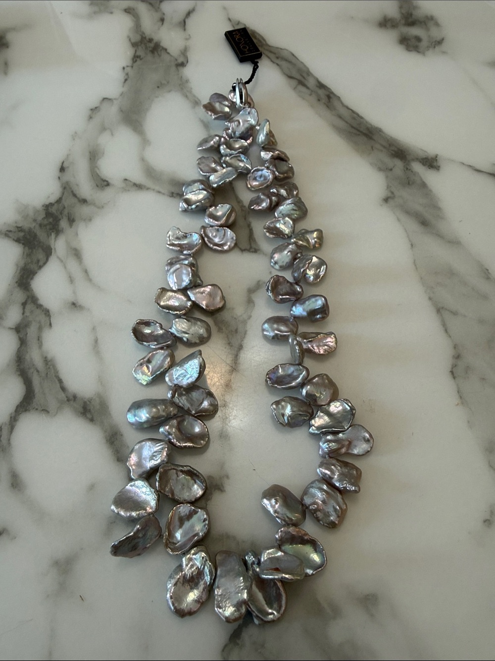 NWT: Honora string of gray Keshi pearls